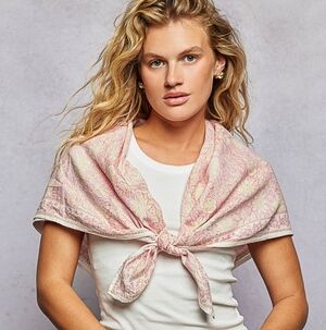 Q8 BLUSH Pink Paisley Scarf by POL
